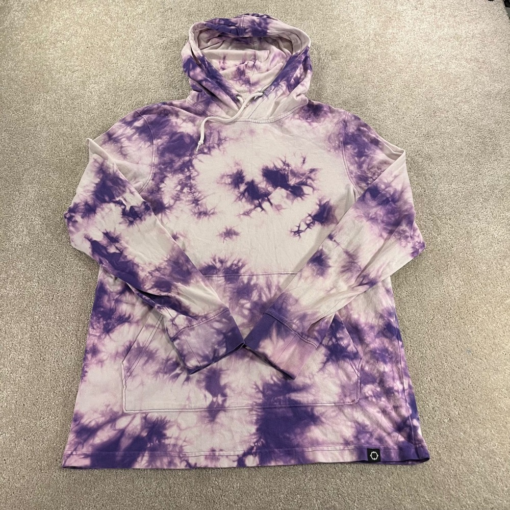 Empyre Tie Dye Hoodie Womens Large Purple White Pullover Streetwear